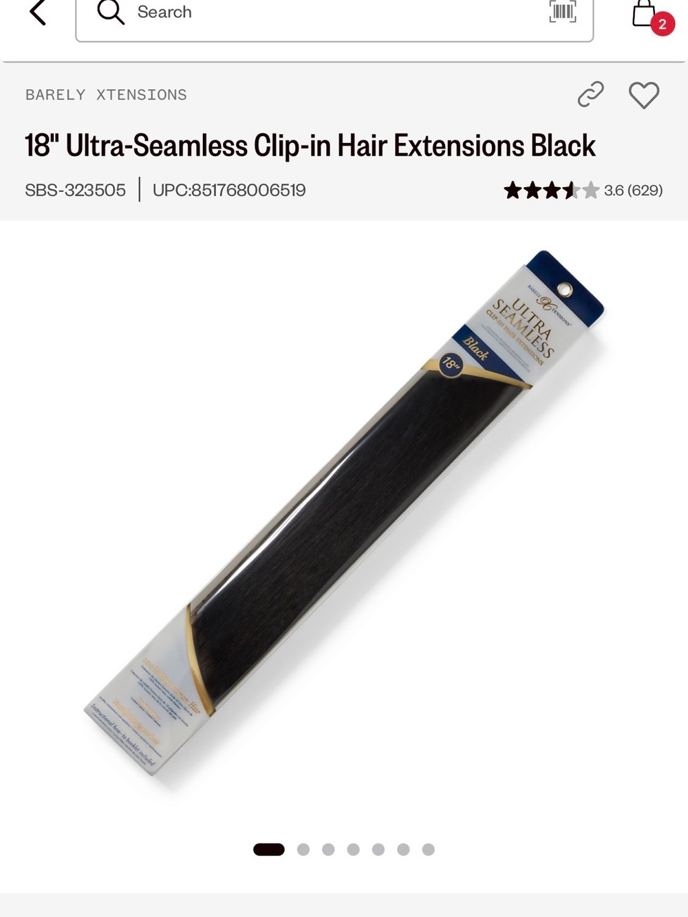 18" Ultra-Seamless Clip-In Hair Extensions - Black